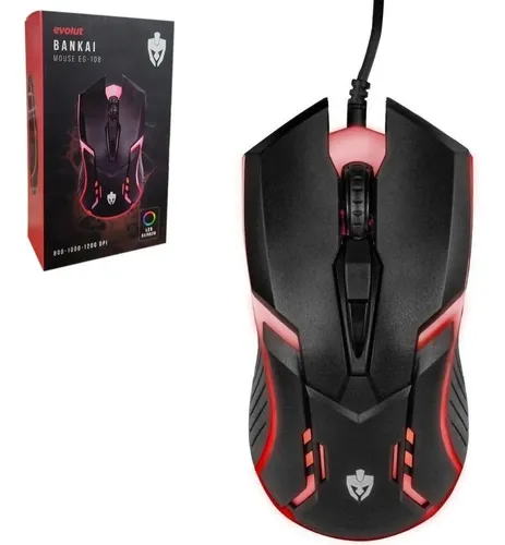 Mouse Evolut Bankai EG-108 800-1000-1200 DPI Led Rainbow