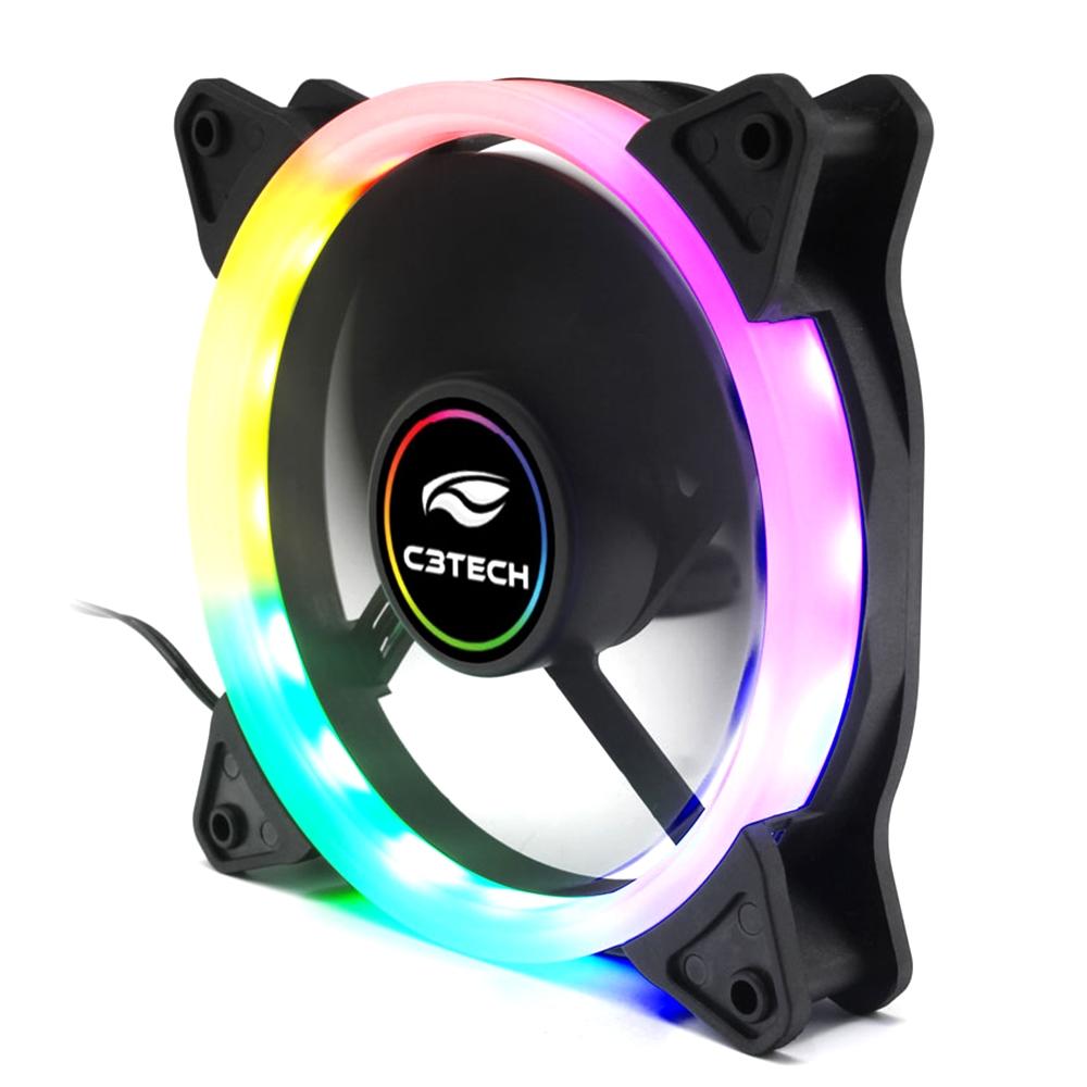 Cooler Fan C3Tech 120mm, LED de 5 Cores F7-L120M