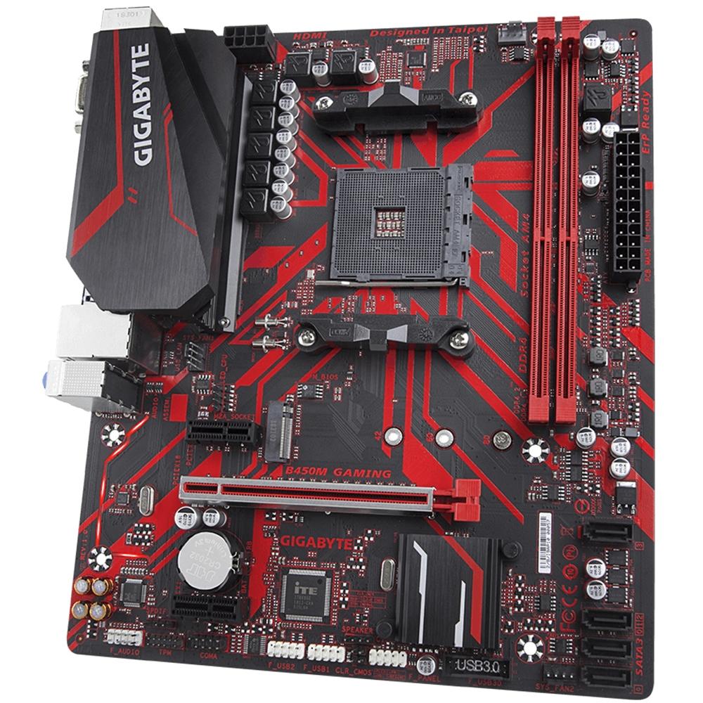 Placa Mãe Gigabyte B450M Gaming, AMD AM4, mATX, DDR4 rev 1.1