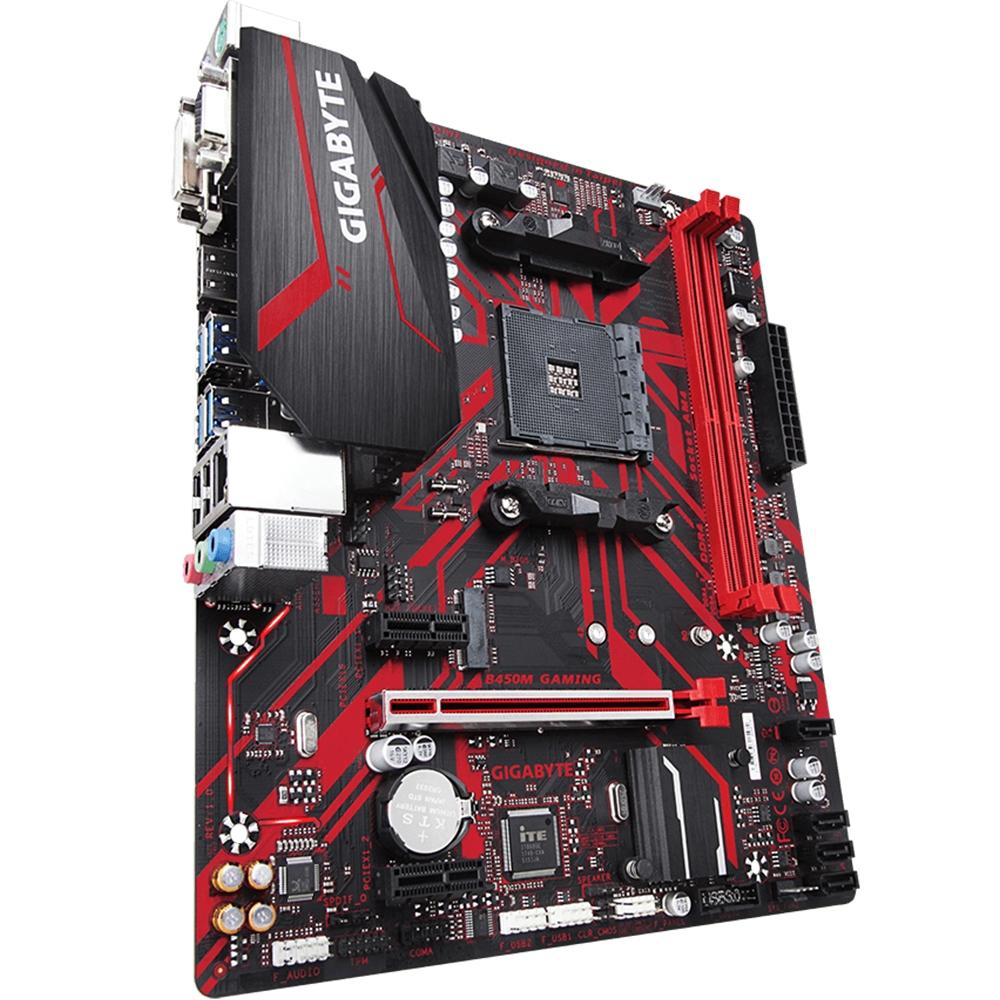 Placa Mãe Gigabyte B450M Gaming, AMD AM4, mATX, DDR4 rev 1.1