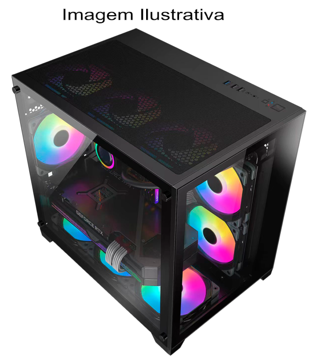 GABINETE LIKETEC GAMER KIRRA BLACK (4X FAN RGB / CUBO DESIGN / M-ATX / FRONTAL VIDRO)