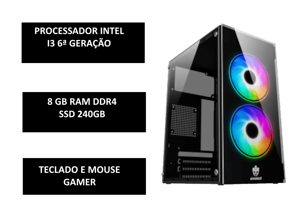 Computador Nord VI - Core I3 8GB DDR4 SSD 240GB HDMI