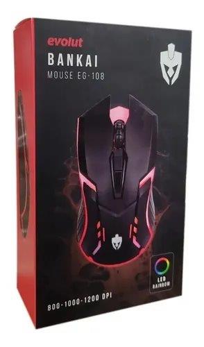 Mouse Evolut Bankai EG-108 800-1000-1200 DPI Led Rainbow