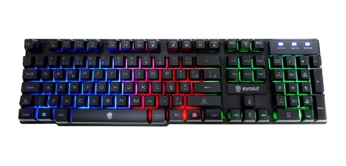 Teclado Gamer Hawke EG-206RB Com Iluminação Evolut Rainbow Back Light