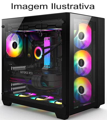 Gabinete Liketec Gamer Zeus V2 Black (Sem Fan / Cubo Design / Atx / Frontal Vidro)