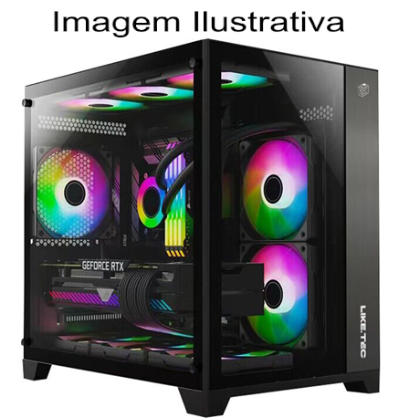 Gabinete Liketec Gamer Kirra Black (4X Fan Rgb / Cubo Design / M-Atx / Frontal Vidro)