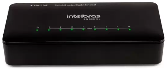 SWITCH 8 PORTAS GIGABIT INTELBRAS SG 800Q+ 4760079 10/100/1000