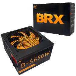 FONTE ATX 650W AUTOMATICA BRX COOLER AMARELO