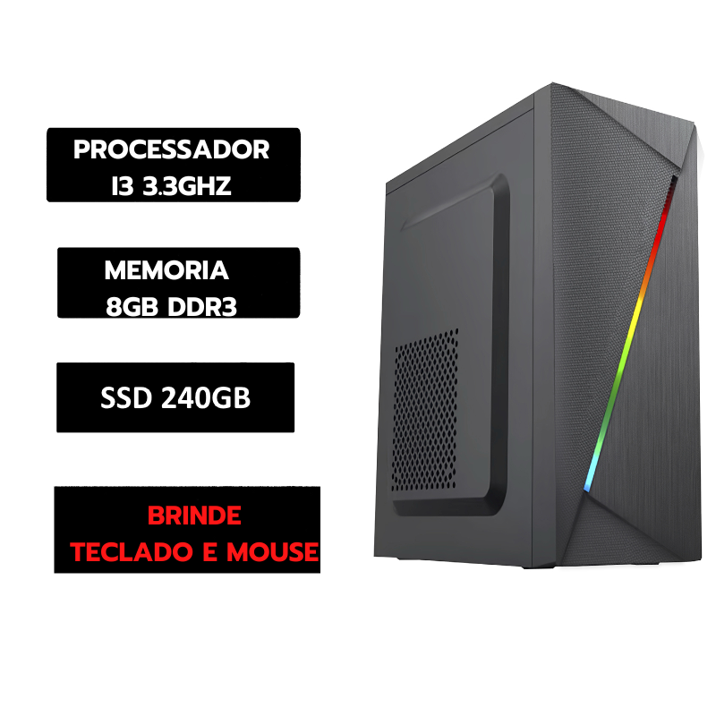 Computador Home Core I3 8gb Ddr3 Ssd 240gb Hdmi